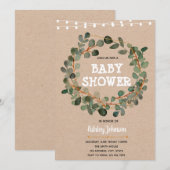 Eucalyptus babyshower uitnodiging (Voorkant / Achterkant)