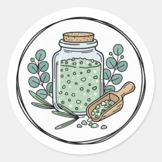 Eucalyptus Badzout Label Illustratie | Kruiden 
