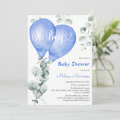 Eucalyptus ballon Baby shower Kaart (Staand voorkant)