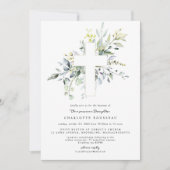 Eucalyptus Baptism Christening Uitnodiging (Voorkant)