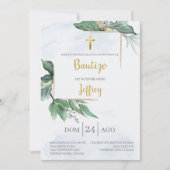 Eucalyptus baptism invite kaart (Voorkant)
