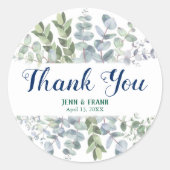 Eucalyptus bedanklabels ronde sticker (Voorkant)