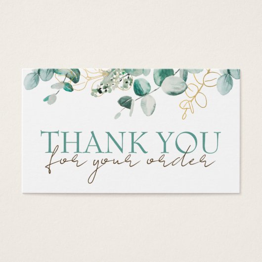 Eucalyptus bedankt je creditcard visitekaartje (Voorkant)