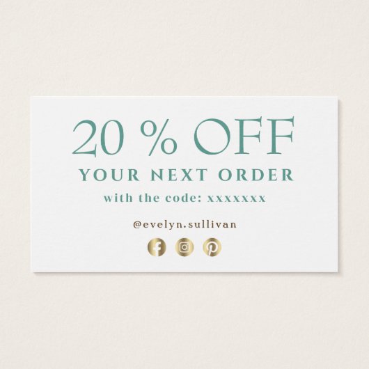 Eucalyptus bedankt je creditcard visitekaartje (Achterkant)