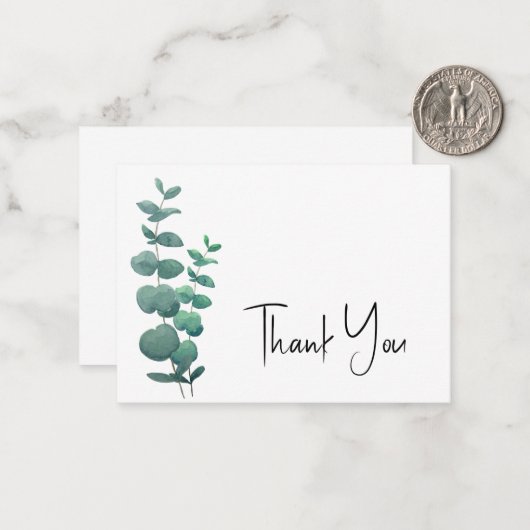 Eucalyptus Bedankt Notitiekaartje (Voorkant / Achterkant in situ)