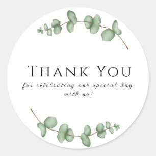 Eucalyptus Bedankt voor het vieren met ons Ronde Sticker