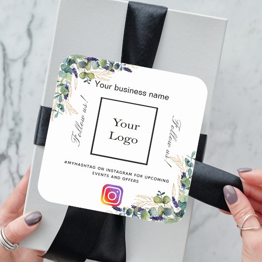 Eucalyptus bedrijfsnaam instagram hashtag vierkante sticker