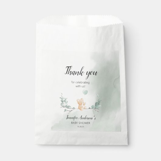 Eucalyptus Beer Baby shower Bedankzakje (Voorkant)