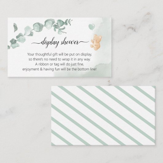 Eucalyptus Beer Baby shower Informatiekaartje (Voorkant / Achterkant)