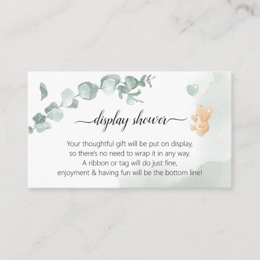 Eucalyptus Beer Baby shower Informatiekaartje (Voorkant)