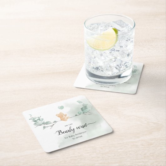Eucalyptus Beer Baby shower Kartonnen Onderzetters (Insitu)
