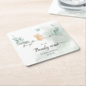 Eucalyptus Beer Baby shower Kartonnen Onderzetters (Schuin)