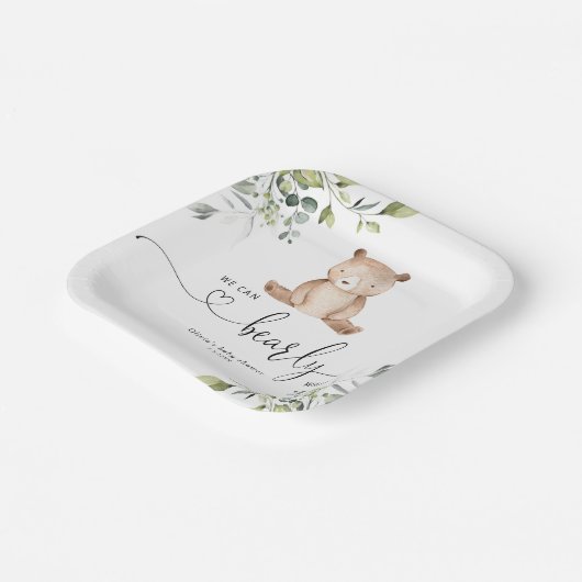 Eucalyptus beer baby shower papieren bordje (Gebogen)