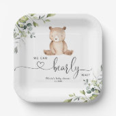 Eucalyptus beer baby shower papieren bordje (Voorkant)