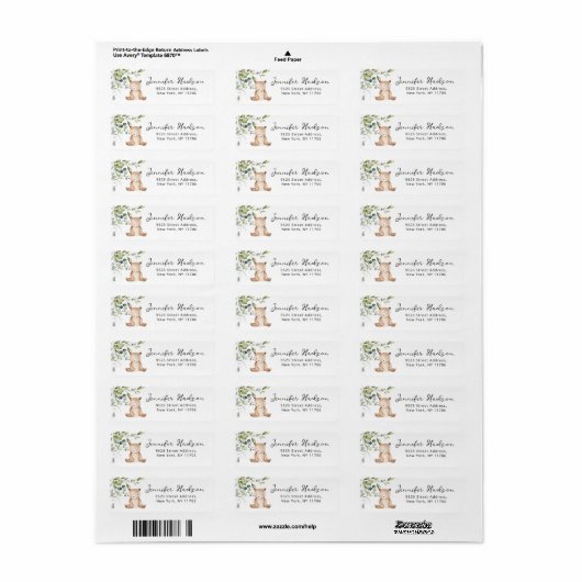 Eucalyptus beer baby shower Return Address Label (Full Sheet)