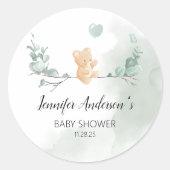 Eucalyptus Beer Baby shower Ronde Sticker (Voorkant)