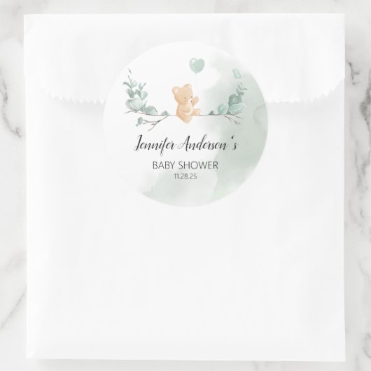Eucalyptus Beer Baby shower Ronde Sticker (Tas)