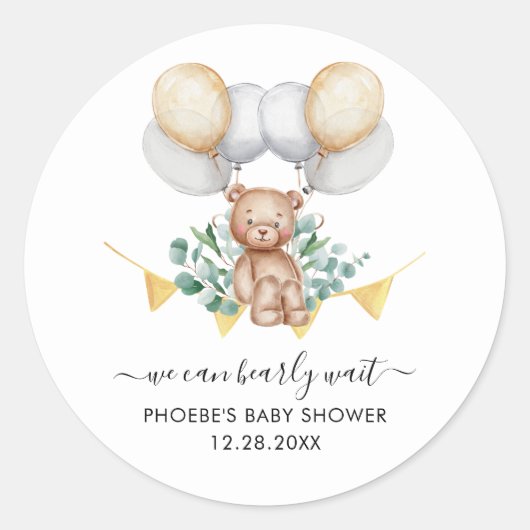 Eucalyptus Beer Baby shower Ronde Sticker (Voorkant)