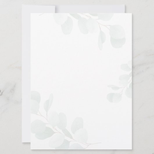 Eucalyptus Beer Couple Baby shower Greenery Script Kaart (Achterkant)