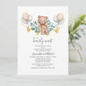 Eucalyptus Beer Greenery Script met paar Baby show Kaart (Staand voorkant)