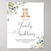 Eucalyptus beer tradities baby shower poster (Voorkant)