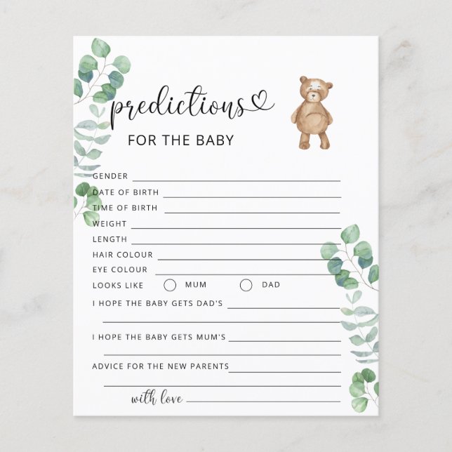 Eucalyptus beer voorspellingen voor baby (Voorkant)