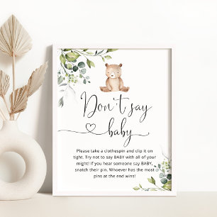 Eucalyptus beer Zeg geen baby shower spel Poster