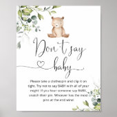 Eucalyptus beer Zeg geen baby shower spel Poster (Voorkant)