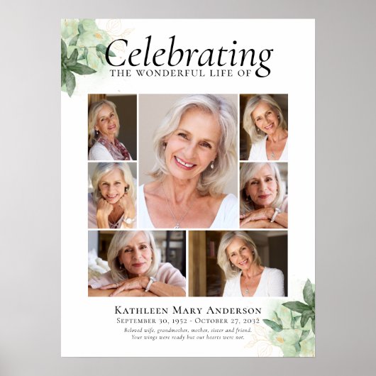 Eucalyptus Begrafenis Welkom Poster (Voorkant)