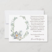 Eucalyptus begrafenisfoto Dank u kaart, sympathie Notitiekaartje (Voorkant)