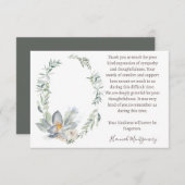 Eucalyptus begrafenisfoto Dank u kaart, sympathie Notitiekaartje (Voorkant / Achterkant)