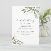 Eucalyptus begrafenisopdracht van het serviceprogr kaart (Staand voorkant)