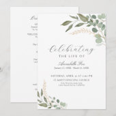 Eucalyptus begrafenisopdracht van het serviceprogr kaart (Voorkant / Achterkant)