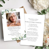 Eucalyptus begrafenisviering van het leven kaart