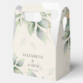 Eucalyptus, beige, groen, bruiloft doos bedankdoosjes (Geopend)