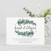 Eucalyptus Berry minimalistische botanische bruilo Kaart (Staand voorkant)