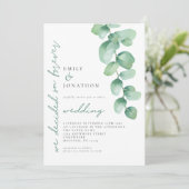 Eucalyptus besloot tot een eeuwig QR-huwelijk Kaart (Staand voorkant)