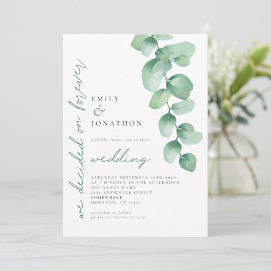 Eucalyptus besloot tot een eeuwig QR-huwelijk Kaart (Staand voorkant)