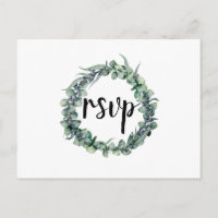 Eucalyptus bessen krans bruiloft RSVP-Briefkaart
