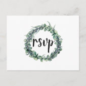 Eucalyptus bessen krans bruiloft RSVP-Briefkaart Uitnodiging Briefkaart (Voorkant)