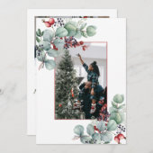 Eucalyptus, Bessen, Spar, 2-Foto Kerstmis Aankondiging (Voorkant / Achterkant)