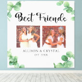 Eucalyptus Best Friends 2 Photo Collage Script BFF Canvas Afdruk (Insitu (Houten vloer))