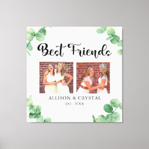 Eucalyptus Best Friends 2 Photo Collage Script BFF Canvas Afdruk