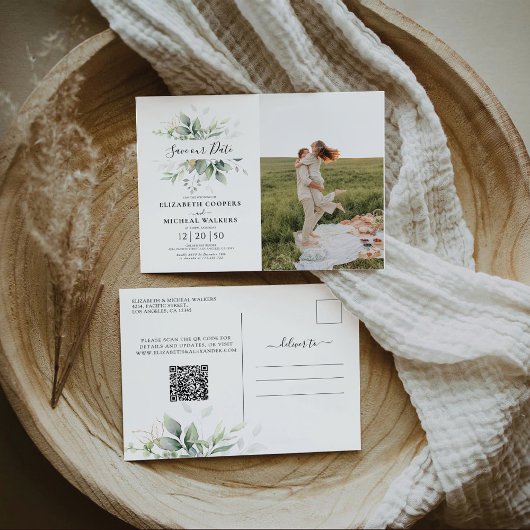 Eucalyptus Bewaar de datum met Foto Briefkaart