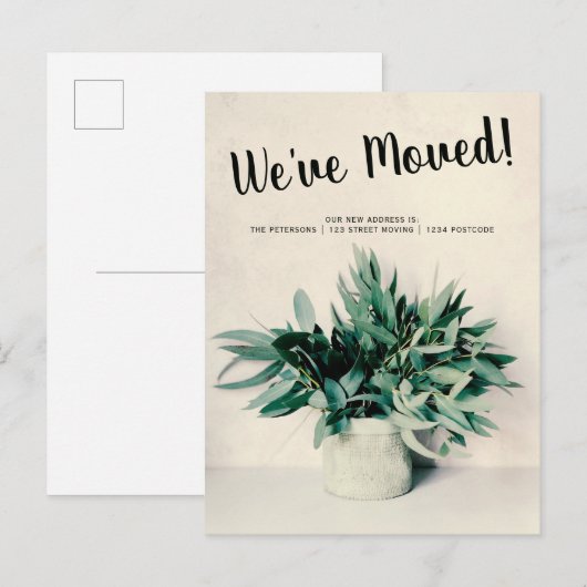 Eucalyptus bewegende aankondiging Upload uw foto (Voorkant / Achterkant)