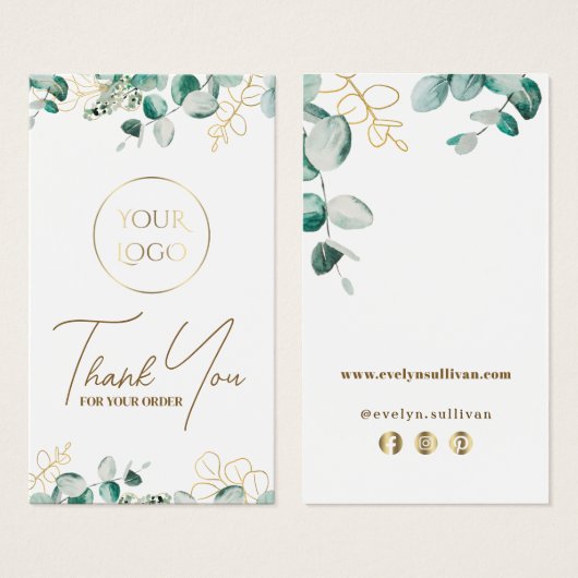 Eucalyptus bijsluiter visitekaartje (Voorkant /achterkant)