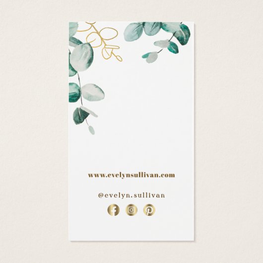 Eucalyptus bijsluiter visitekaartje (Achterkant)