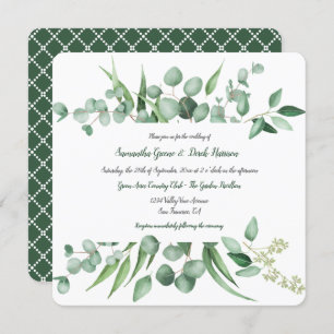 Eucalyptus blaast Lijst Lattice Square Invitations Kaart