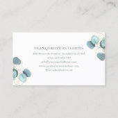 Eucalyptus blaast Moderne elegante botanische Visitekaartje (Achterkant)