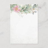 Eucalyptus blaast roze Floral maaltijden RSVP Kaartje (Achterkant)